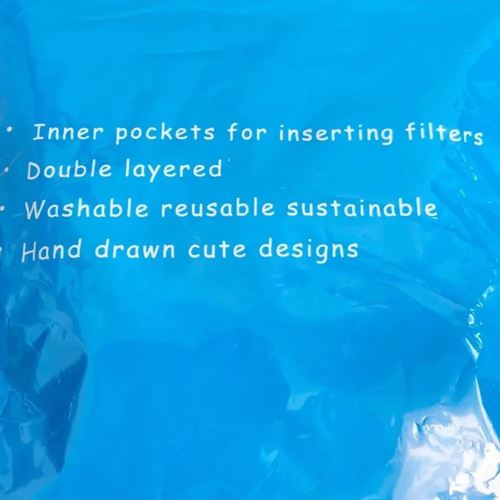 Cotton Washable Face Mask Removable Filter Pocket